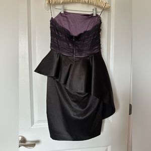 Alice + Olivia purple strapless dress size 2 peplum style